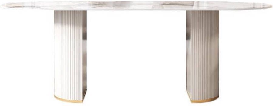 Medina Eettafel Marmer Modern Wit 160 cm Tafelblad 1