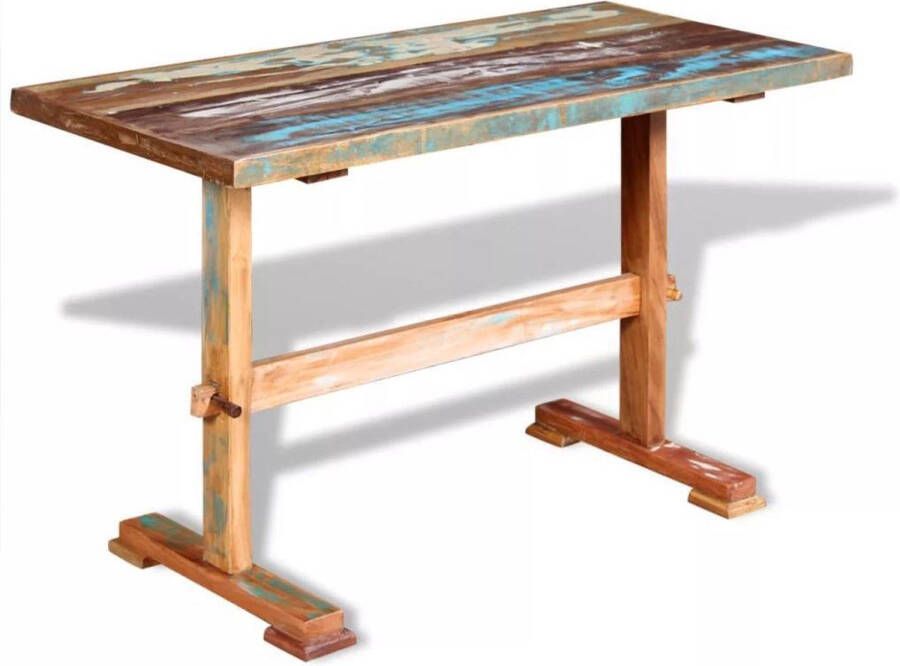 Medina Eettafel op voet 120x58x78 cm massief gerecycled hout