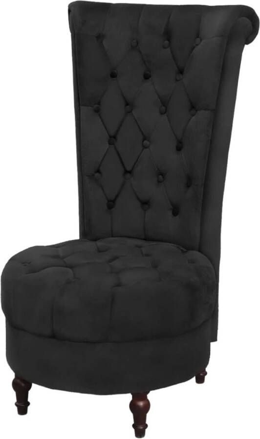 Medina Fauteuil hoge rugleuning stof zwart