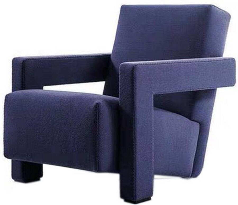 Medina Fauteuil Leer Fluweel Modern Blauw