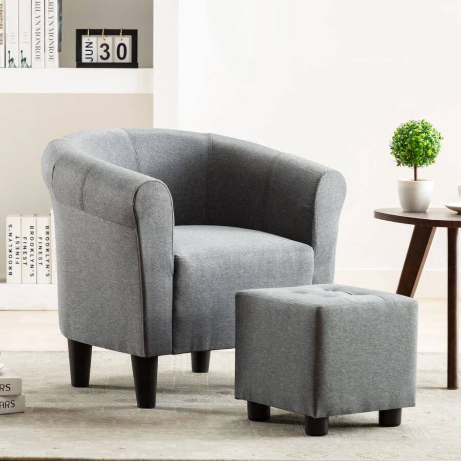 Medina Fauteuil stof lichtgrijs