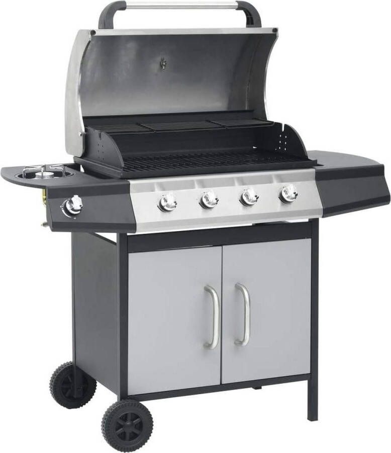 Medina Gasbarbecue 4+1 kookzone zwart en zilverkleurig
