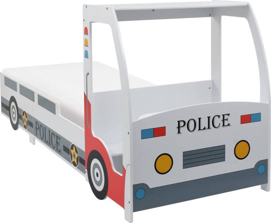 Medina Kinderbed politieauto met 7 Zone H2 H3 matras 90x200 cm