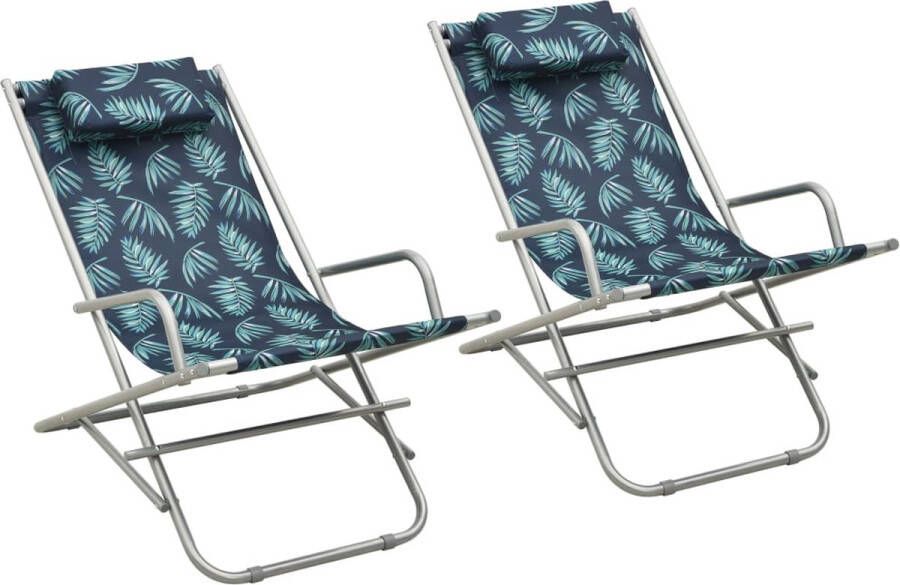 Medina Klapstoelen 2 st staal bladpatroon