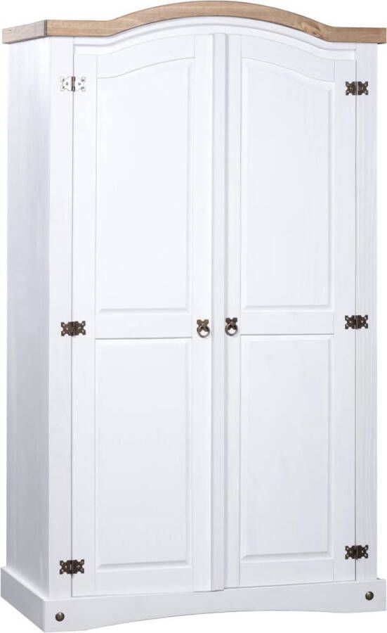 Medina Kledingkast met 2 deuren Mexicaans grenenhout Corona-stijl wit