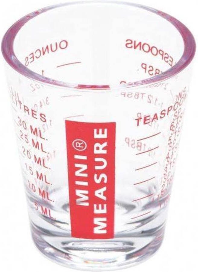Medina Mini-Maatbeker 6 1 X 0 5 Cm 30 Ml Transparant Rood