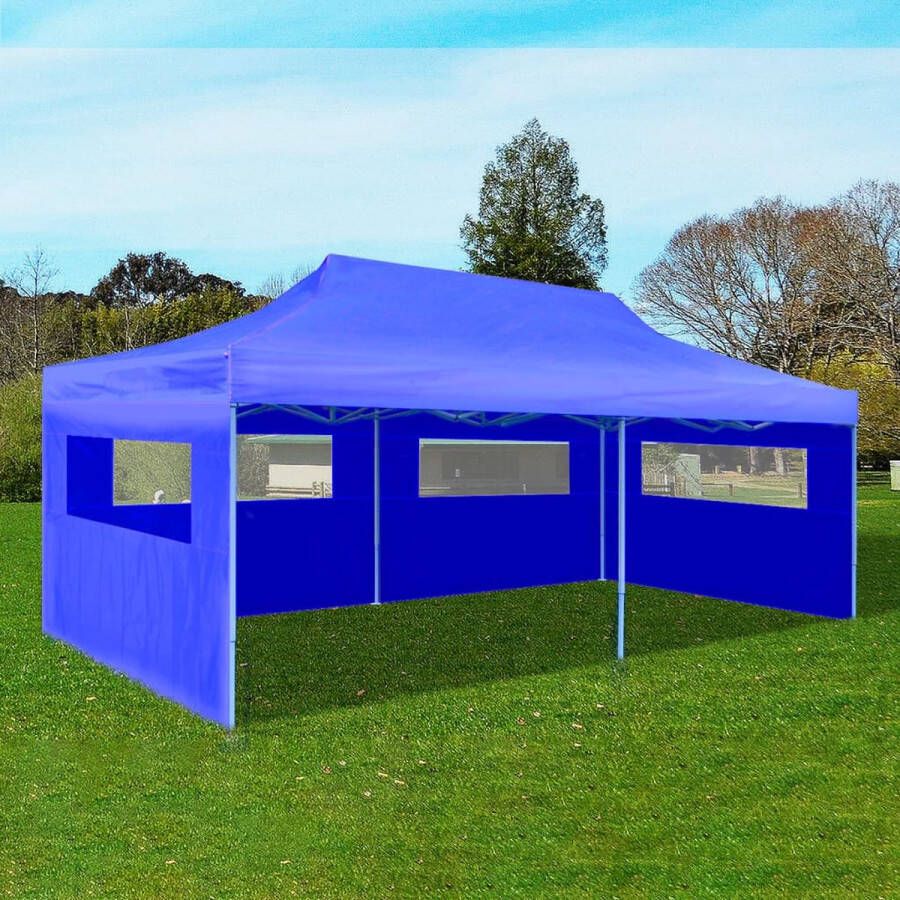 Medina Partytent pop-up inklapbaar 3x6 m blauw