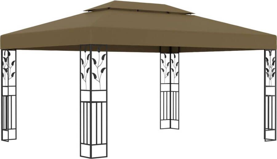 Medina Prieel met dubbel dak 180 g m² 3x4 m taupe