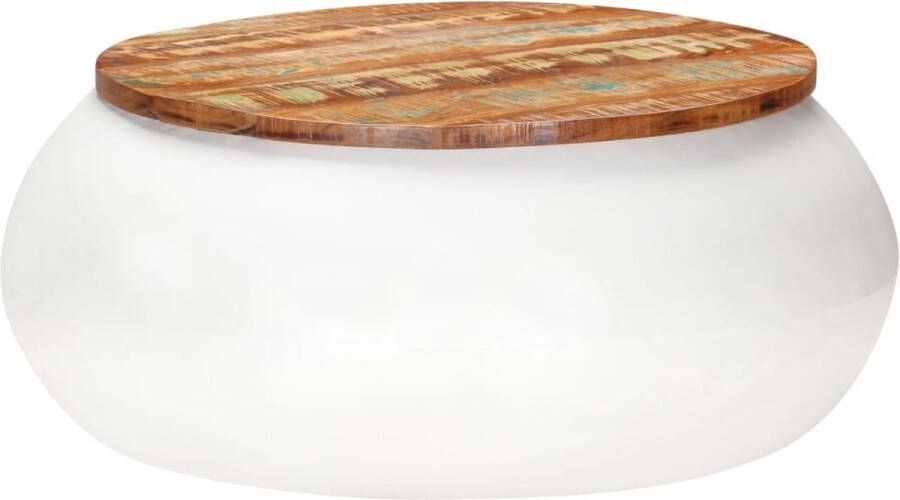 Medina Salontafel 68x68x30 cm massief gerecycled hout wit