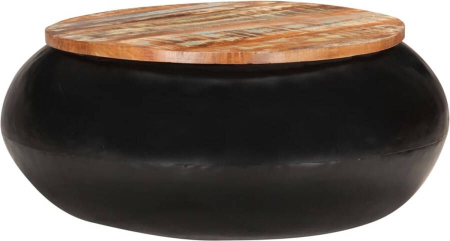 Medina Salontafel 68x68x30 cm massief gerecycled hout zwart