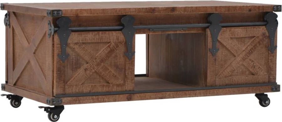 Medina Salontafel 91x51x38 cm massief vurenhout bruin