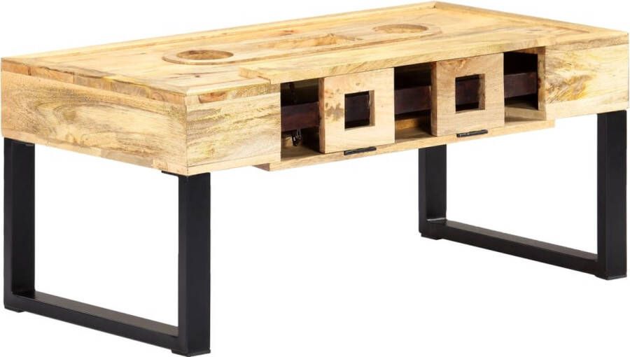 Medina Salontafel cassettestijl 100x52x45 cm massief mangohout