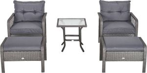Medina Savery sofa with ottoman Gray PE Steel CM x 22.44 cm x 44.09 cm