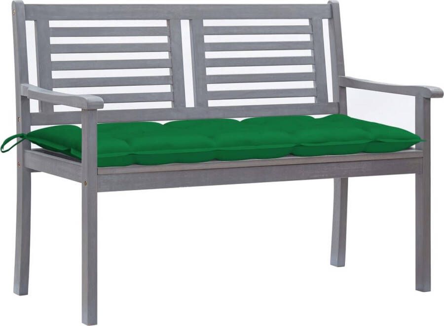 Medina Tuinbank 2-zits met kussen 120 cm eucalyptushout grijs