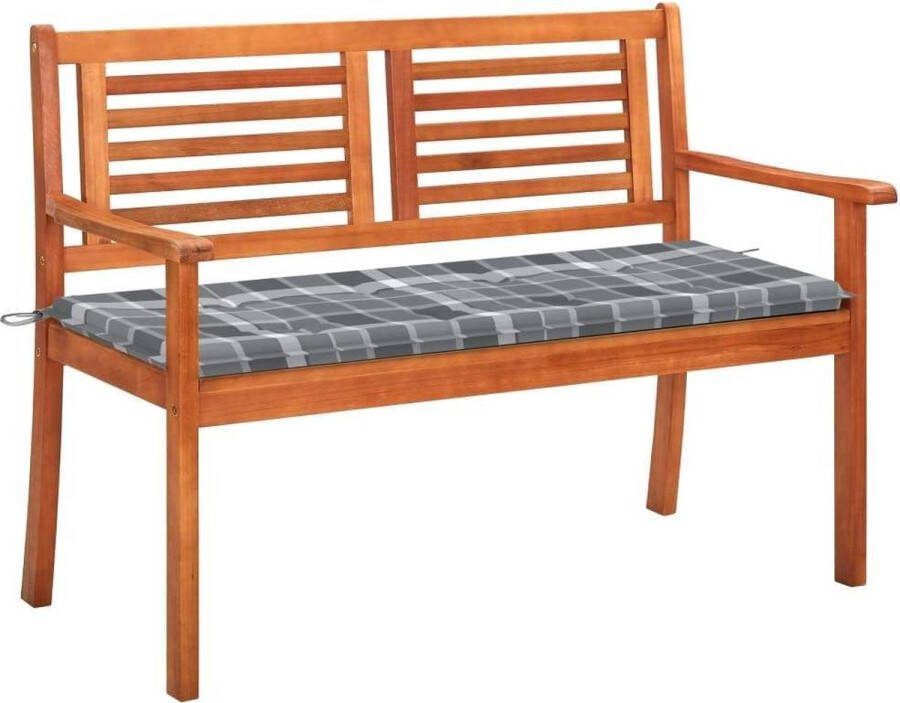 Medina Tuinbank 2-zits met kussen 120 cm massief eucalyptushout