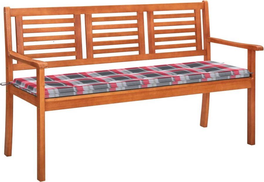 Medina Tuinbank 3-zits met kussen 150 cm massief eucalyptushout