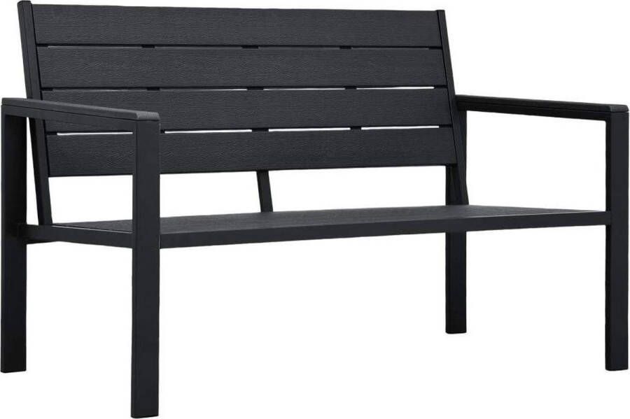 Medina Tuinbank hout-look 120 cm HDPE zwart