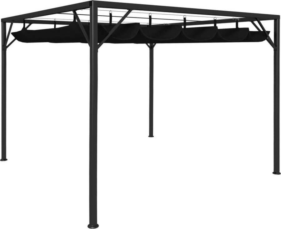 Medina Tuinprieel met uittrekbaar dak 3x3 m antraciet