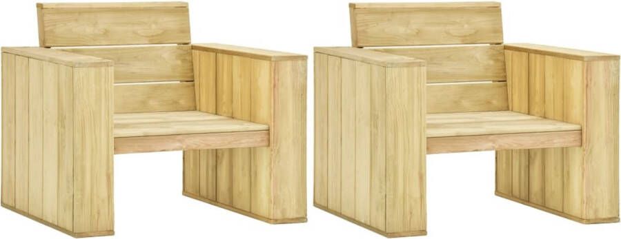 Medina Tuinstoelen 2 st 89x76x76 cm geïmpregneerd grenenhout