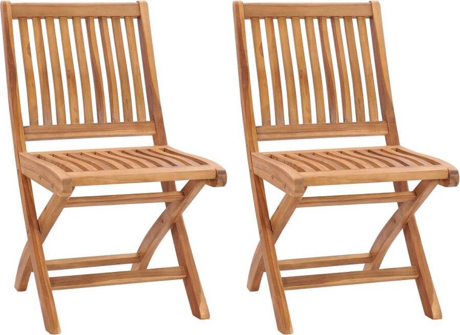 Medina Tuinstoelen 2 st inklapbaar massief teakhout