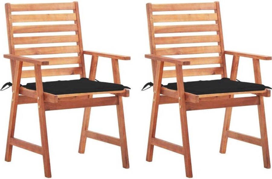 Medina Tuinstoelen 2 st met kussens massief acaciahout