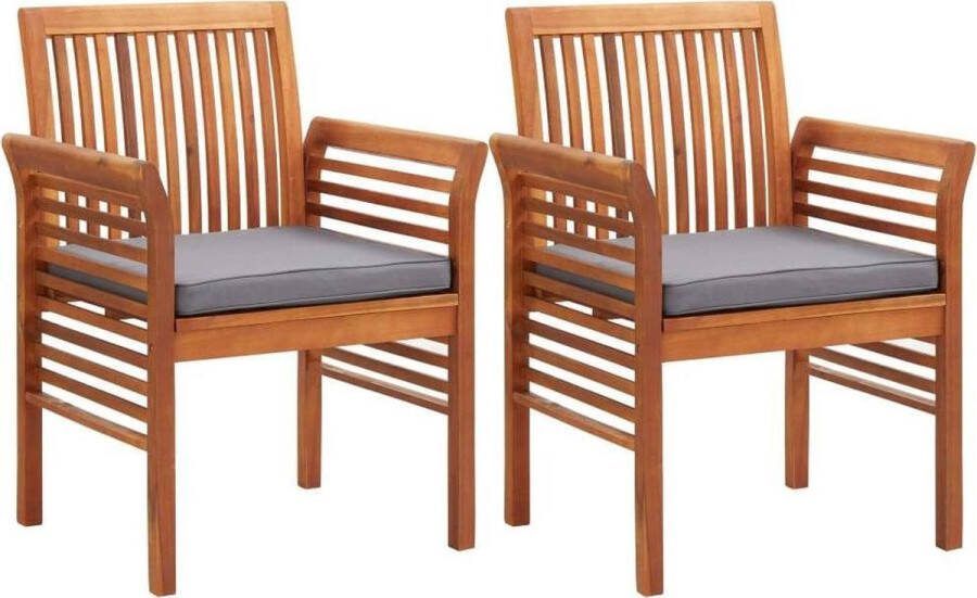 Medina Tuinstoelen 2 st met kussens massief acaciahout