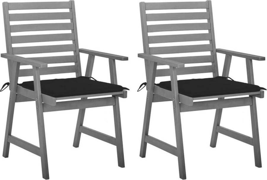 Medina Tuinstoelen 2 st met kussens massief acaciahout