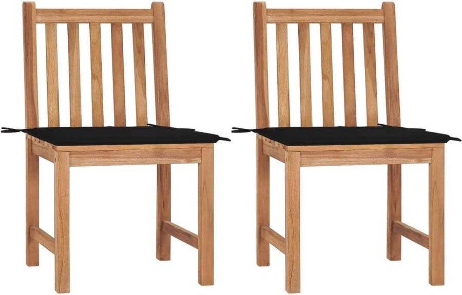 Medina Tuinstoelen 2 st met kussens massief teakhout