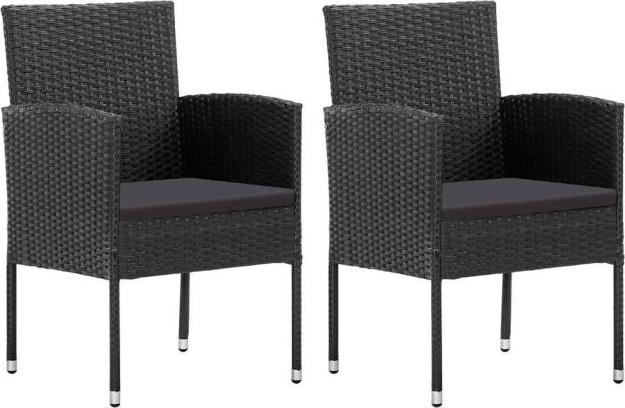Medina Tuinstoelen 2 st poly rattan zwart