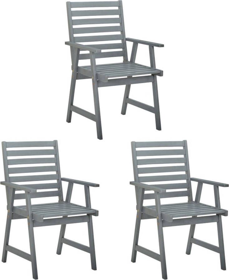 Medina Tuinstoelen 3 st met kussens massief acaciahout