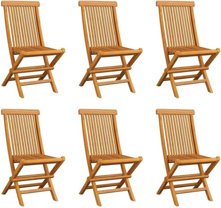Medina Tuinstoelen 6 st inklapbaar massief teakhout