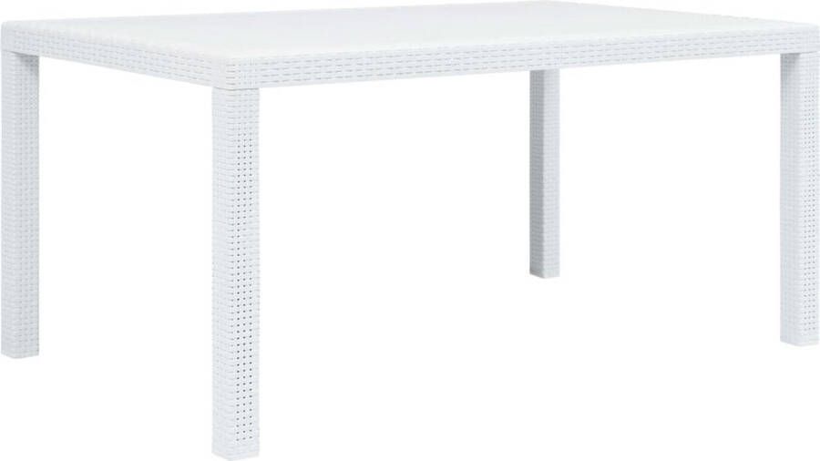 Medina Tuintafel 150x90x72 cm rattan-look kunststof wit