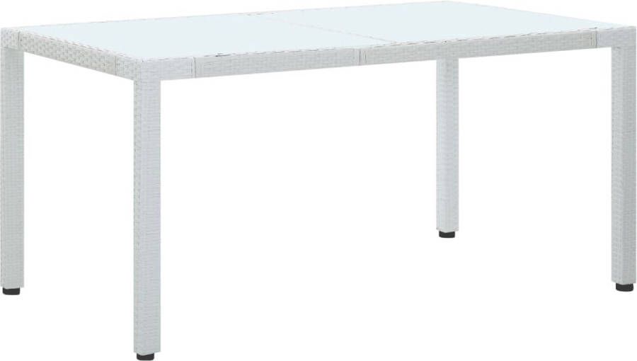 Medina Tuintafel 150x90x75 cm poly rattan wit