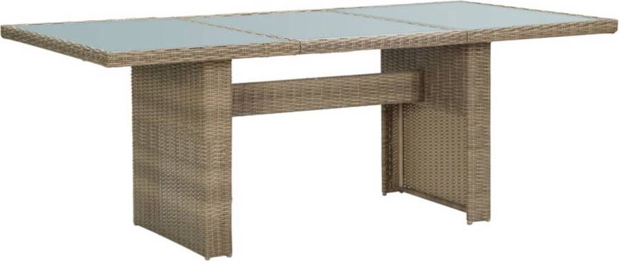 Medina Tuintafel 200x100x74 cm glas en poly rattan bruin