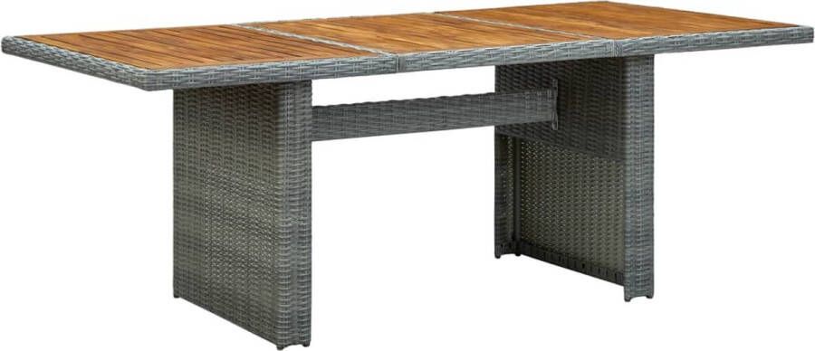 Medina Tuintafel poly rattan en massief acaciahout lichtgrijs