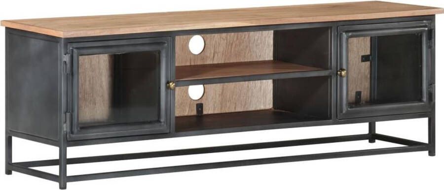 Medina Tv-meubel 120x30x40 cm massief acaciahout en staal grijs