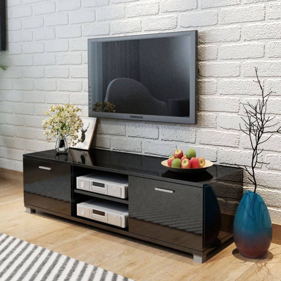 Medina Tv-meubel 140x40 3x34 7 cm hoogglans zwart