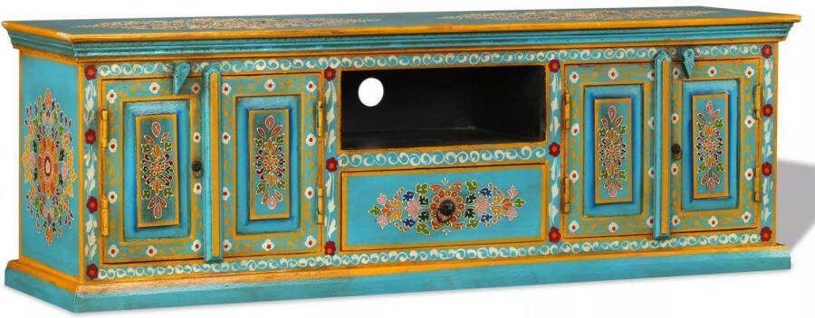 Medina Tv-meubel handgeschilderd massief mangohout blauw