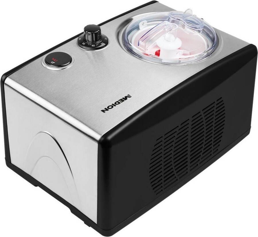 MEDION Ijsmaker MD 18387 capaciteit voor 1 5 L ijs (vulcapaciteit: 800 ml) zelfkoelend met compressor geschikt voor het bereiden van ijs frozen yoghurt & sorbet