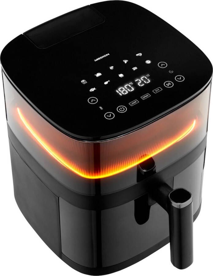 MEDION X10 XL Aifryer Heteluchtfriteuse 5 liter frituurmand stoom voor knapperig voedsel 500 watt