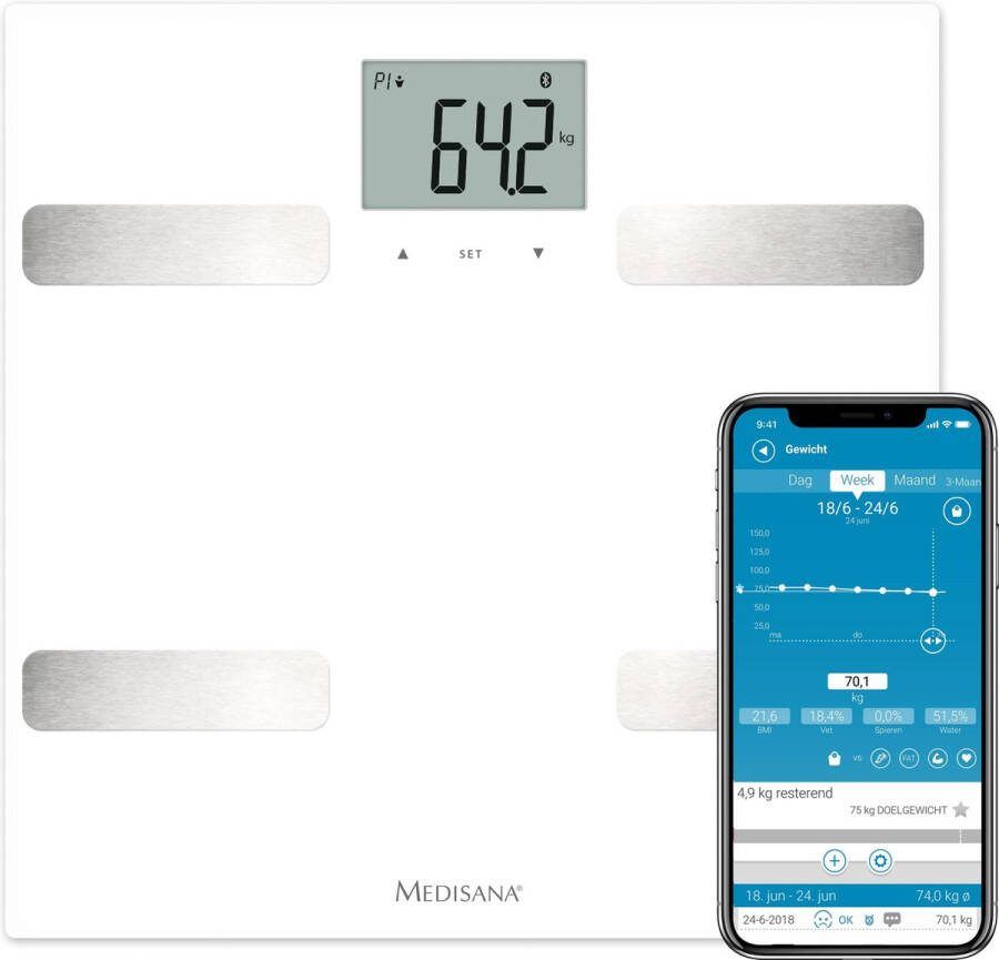 Medisana BS A43 Connect Personenweegschaal Wit