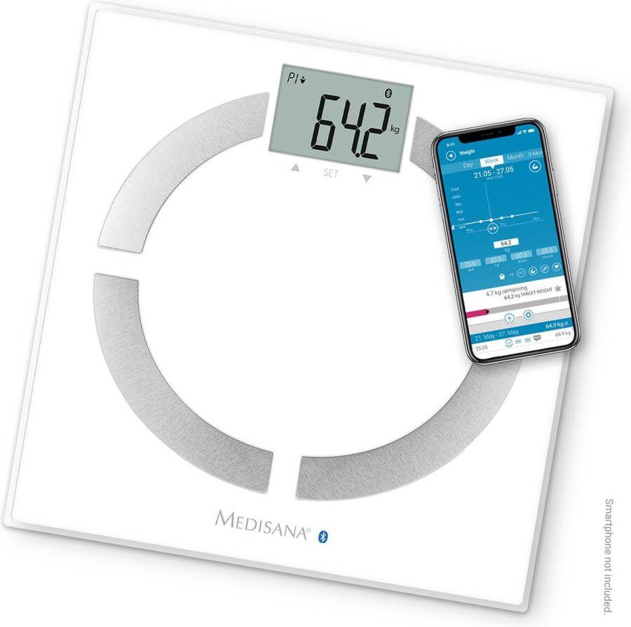 Medisana Personen Weegschaal Lichaamsanalyse met App Max 180 kg BS444 Connect