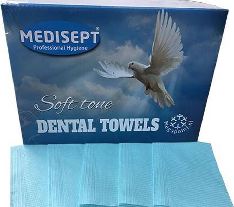 Medisept Dental Towels 125 stuks Blauw Waterdichte servetten Schoonheidszorgen 33 x 46 cm