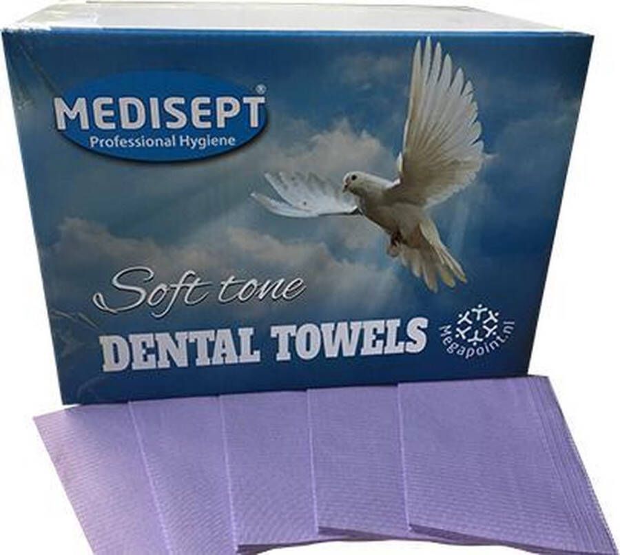 Medisept Dental Towels 125 stuks Paars Waterdichte servetten Schoonheidszorgen 33 x 46 cm