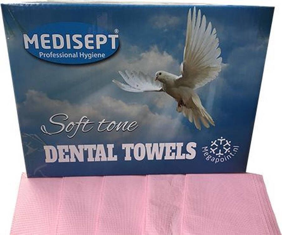 Medisept Dental Towels 125 stuks Roze Waterdichte servetten Schoonheidszorgen 33 x 46 cm