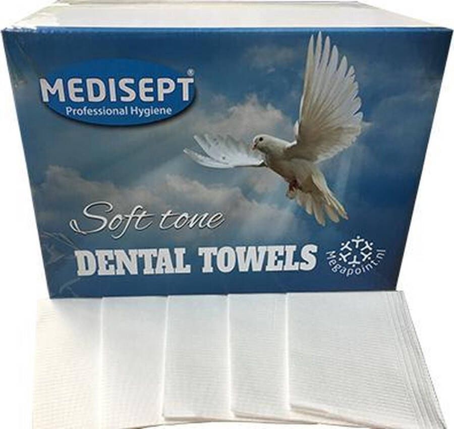 Medisept Dental Towels 125 stuks Wit Waterdichte servetten Schoonheidszorgen 33 x 46 cm