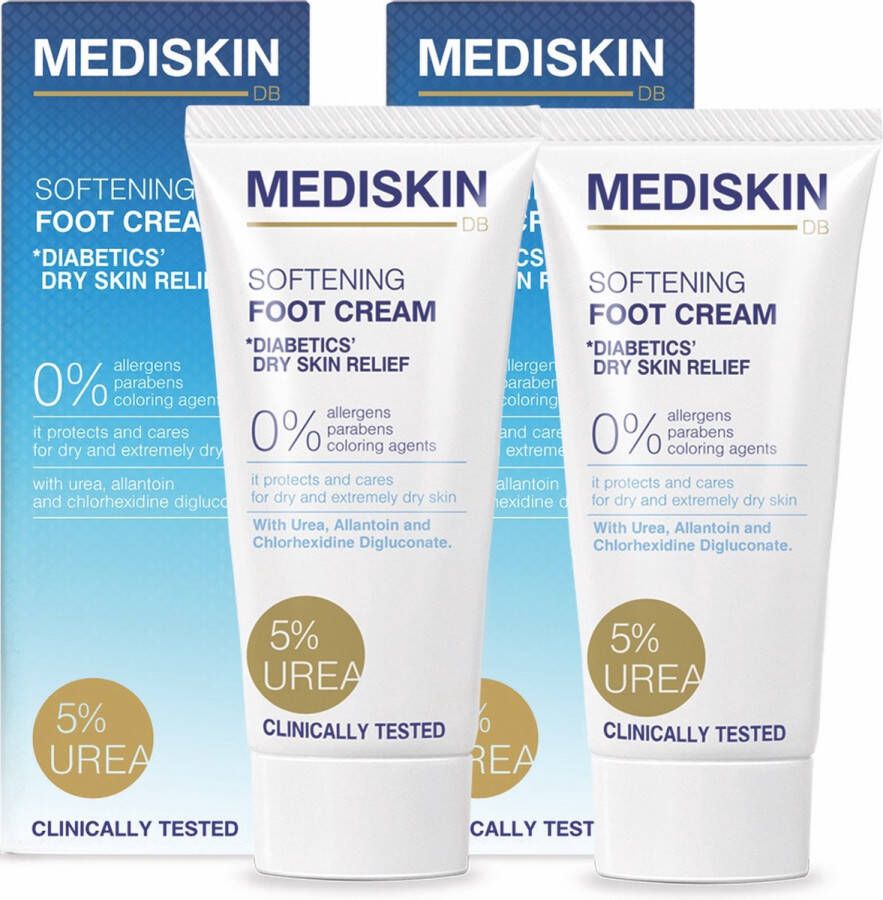 Mediskin Softening Foot Cream Voetencreme Voor (Extreem) Droge Voeten Voordeelverpakking 2 x 75ML