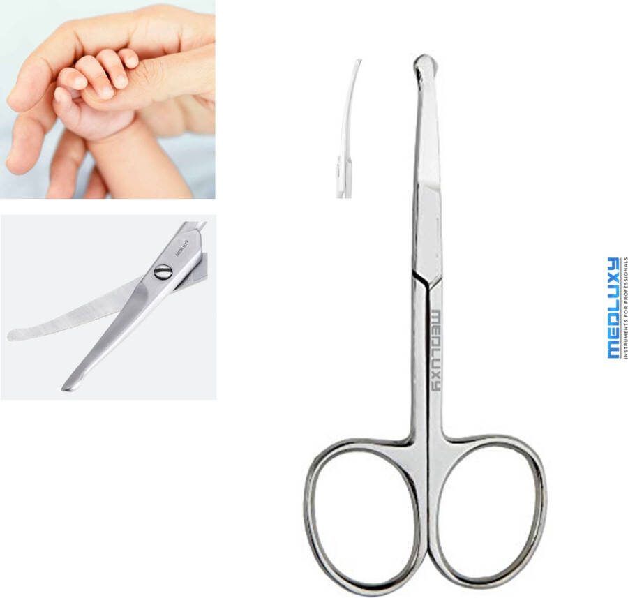 MEDLUXY Baby Nagelschaar gebogen bladen 10 cm [baby nagel veiligheidsschaar afgeronde punt safety tip]