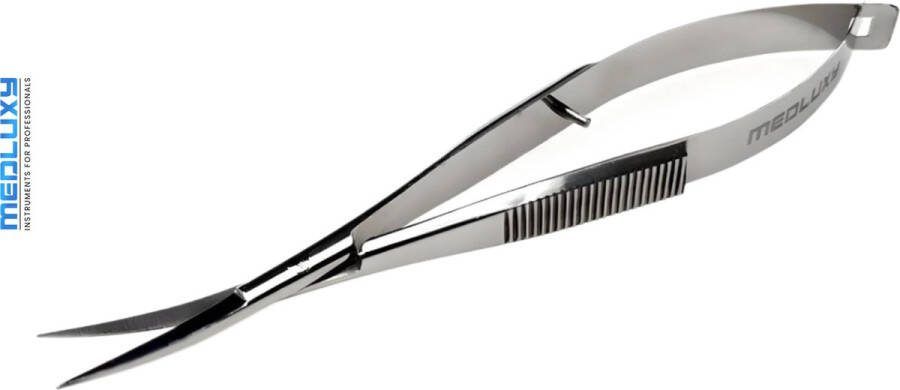 MEDLUXY Pro Wenkbrauw schaartje gebogen snijbladen 11 cm (wenkbrauw trimmer eyebrow scissor wenkbrauwschaar) [ES0002]