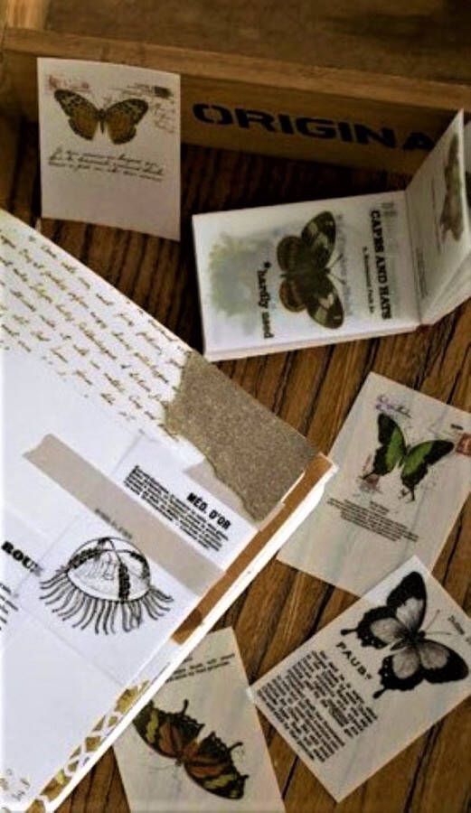 Meer Leuks Blokje met 100 velletjes hobbypapier Vlinders & Dieren Papier voor o.a. Bulletjournal scrapbooking en kaarten maken